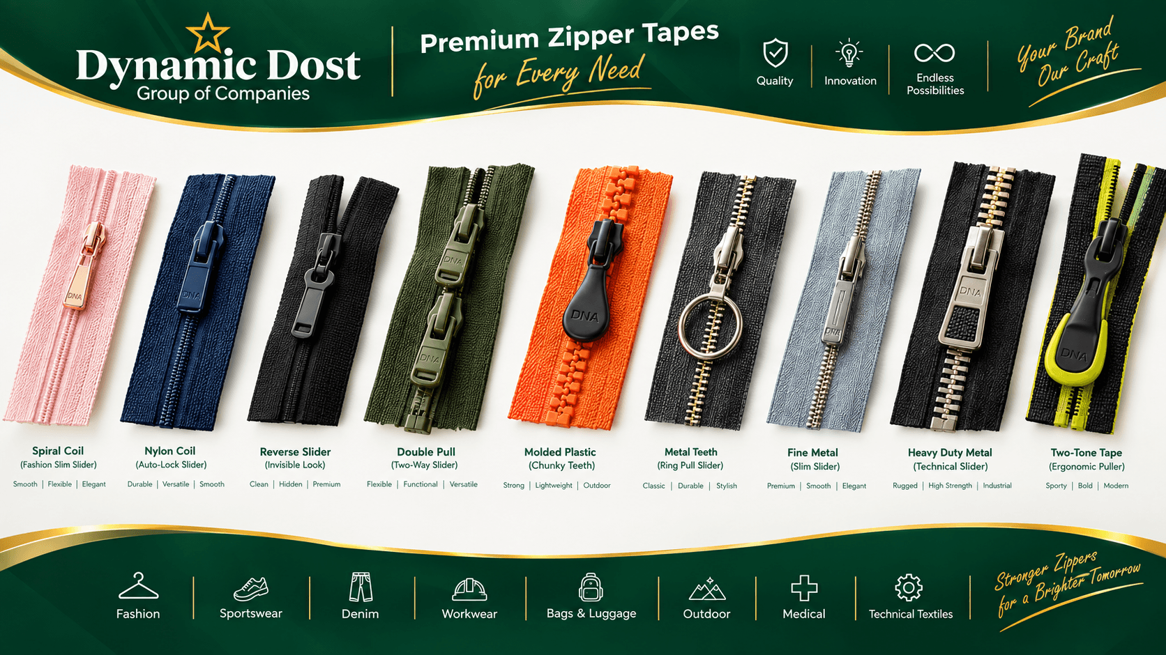 Premium zipper tapes for every need — Zipper Range