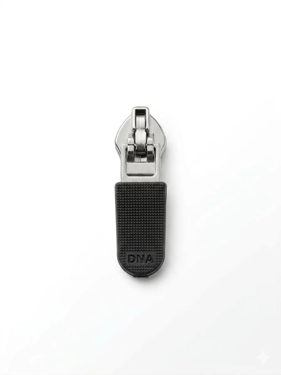 #5 diamond pattern (knurled) black rubber tab spring lock