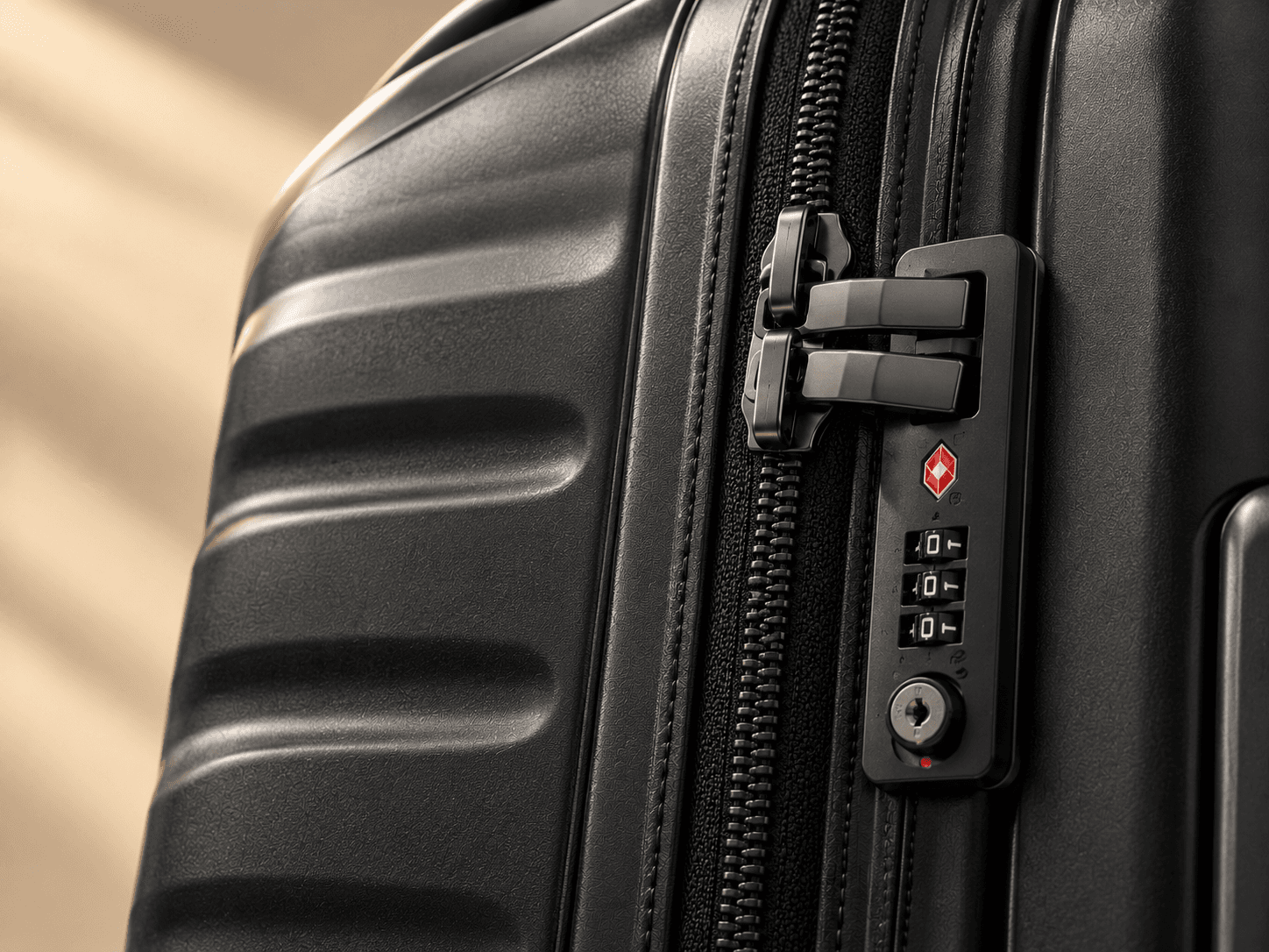 Luggage zipper application